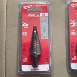 (2)Milwaukee #8 Step Drill Bit