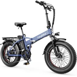 Heybike Mars Electric Bicycle Foldable 20" x 4.0 Fat Tire Electric Bicycle with 1000W Peak Motor，624WH Removable Battery and 50 Miles Max Range, Dual 