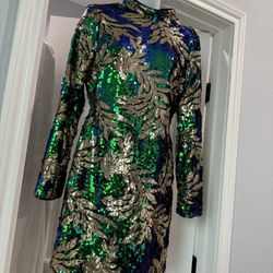 New Green And Gold Party Dress 
