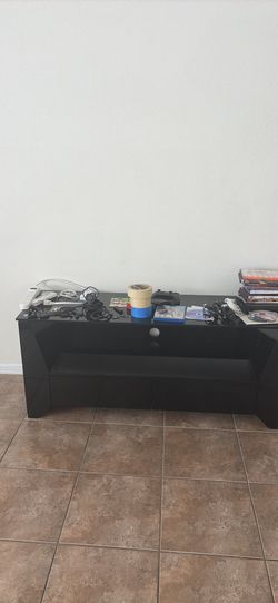 Modern Black High Gloss TV Stand / Entertainment Center with 2 Drawers