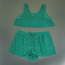 Womens wild fable top is medium bottoms are large nwt . crochet top and bottom cover up new with tags . 
