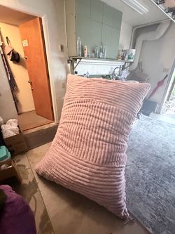 Pink Plush Memory Foam Bean Bag Lounger