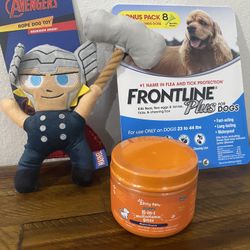 Marvel Thor Rope Plush Squeaky Dog Toy Red & Blue Mix Lot 