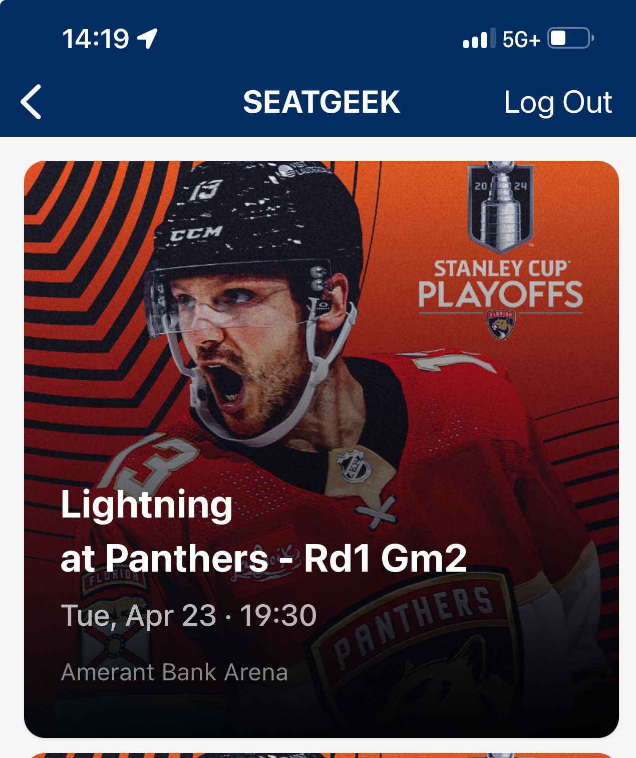 Florida Panthers vs Toronto Maple Leafs-Game 2 $100 For 2 Seats. 