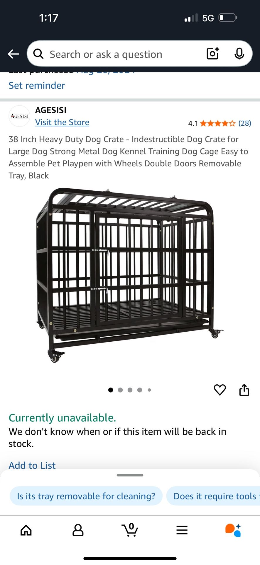 38 Inch Lg Dog Crate