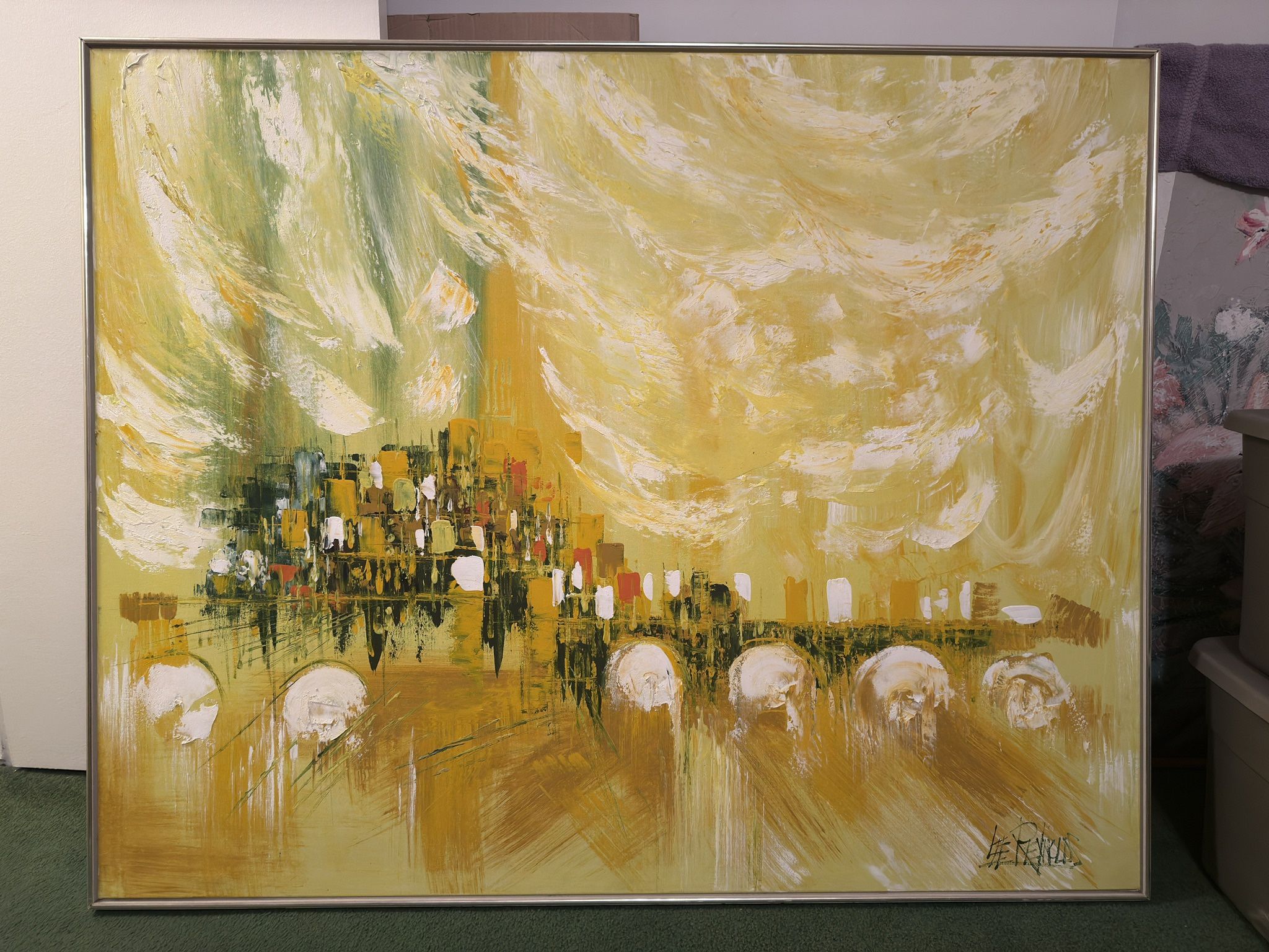 Lee Reynolds 1970 Framed Oil Painting Art