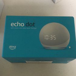 Echo Dot With Clock- Brand New 