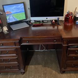 Cherry executive desk And File cabineto