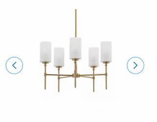 allen + roth Emerson 5 -Light Gold White glass Metal Chandelier