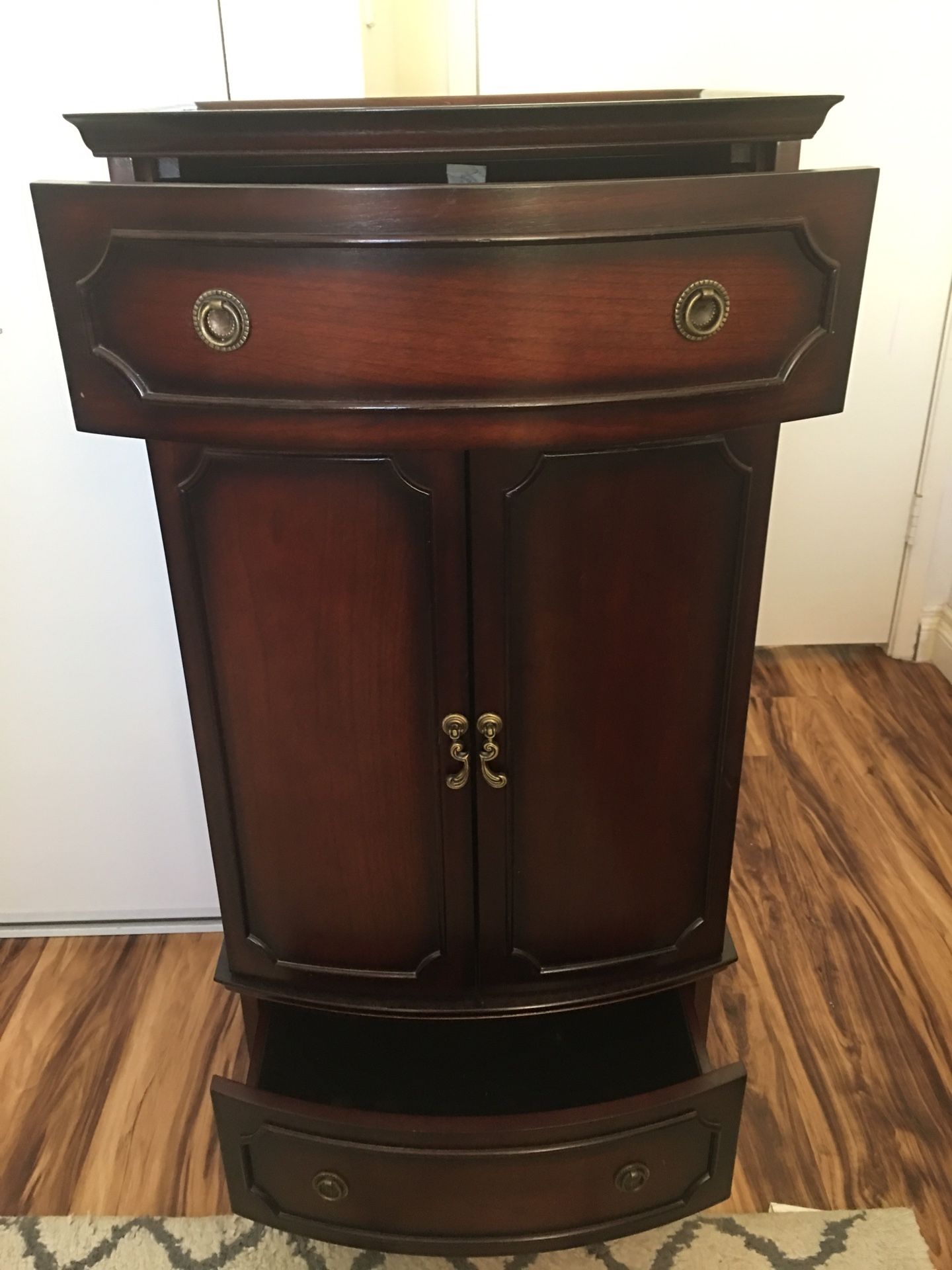 Bombay Co. mahogany jewelry hutch pottery barn for Sale in Santee, CA