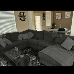 Gray Sectional Couch Sofa With Chaise 