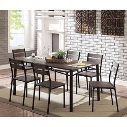 Metal Dining Set 6 Chairs