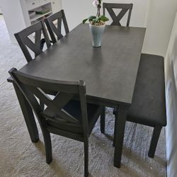 6pc Transitional Gray Dining Set 