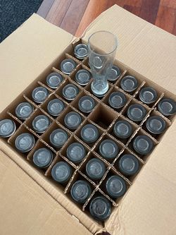 New 36 Tall Clear Beer Glasses – Set of 36