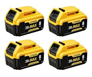 4 Pack 8000mAh Replacement for Dewalt 20V Max Battery
