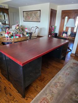 Office set – desk, credenza & leather chair – $600