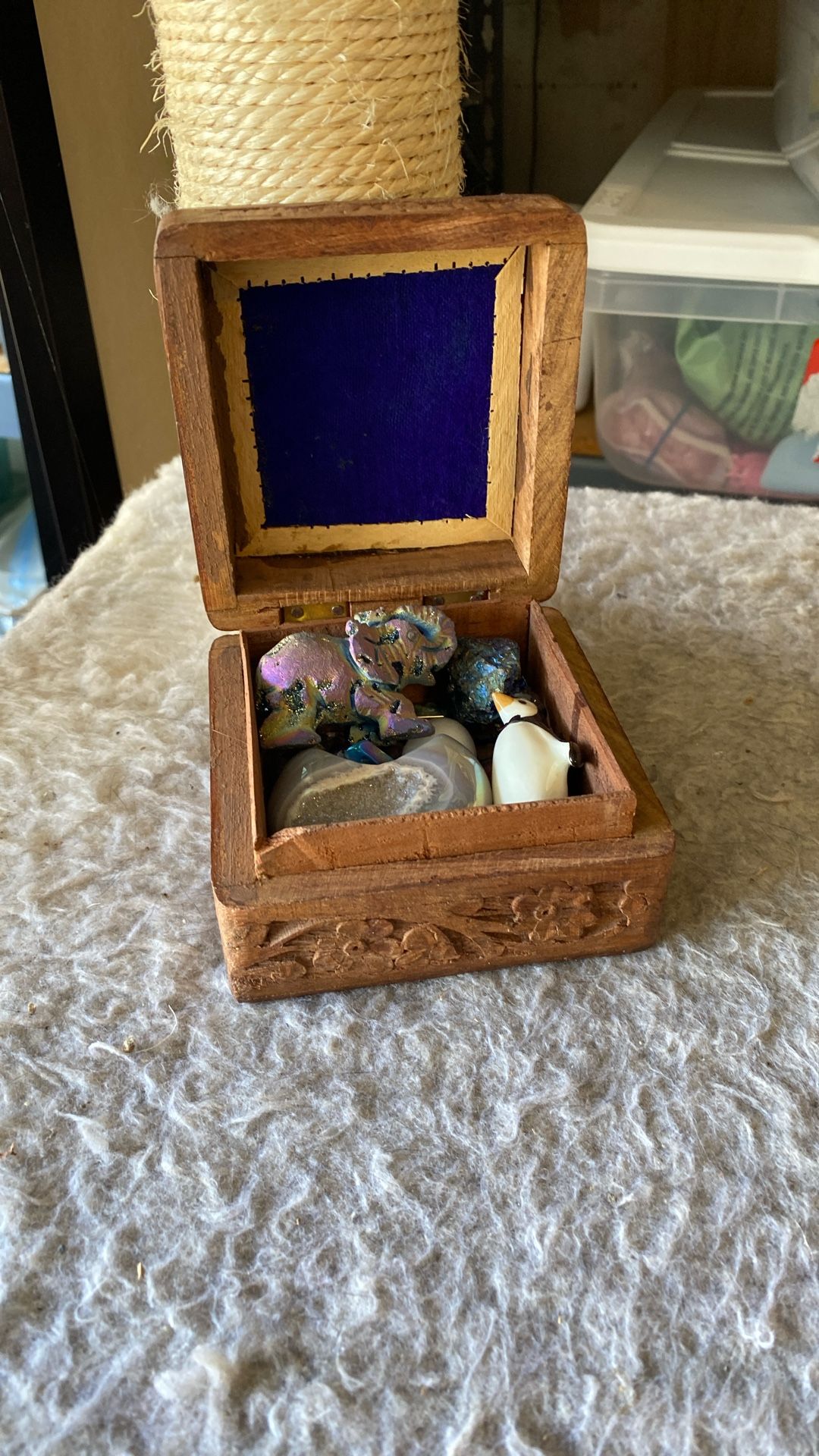 Beautiful Wood Box With Crystals