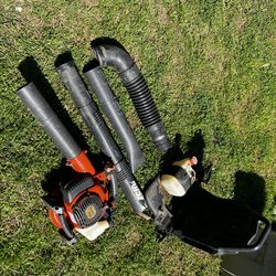 Gasoline Powered Leaf Blower with equipment.