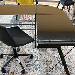 Glass Desk Set with Chair