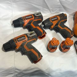 Ridgid 12v Cordless Tools W/Batteries
