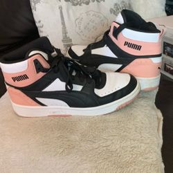 #womens #puma #high Top #soft Foam #pink Black White #sz 10