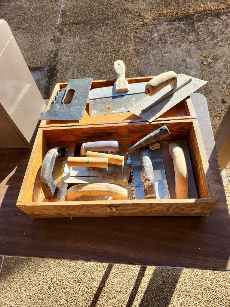 Box Of Masonry And Flooring Tools