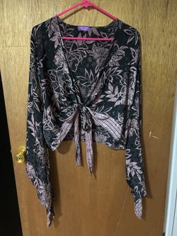 Silky Butterfly Sleeve Tie Top