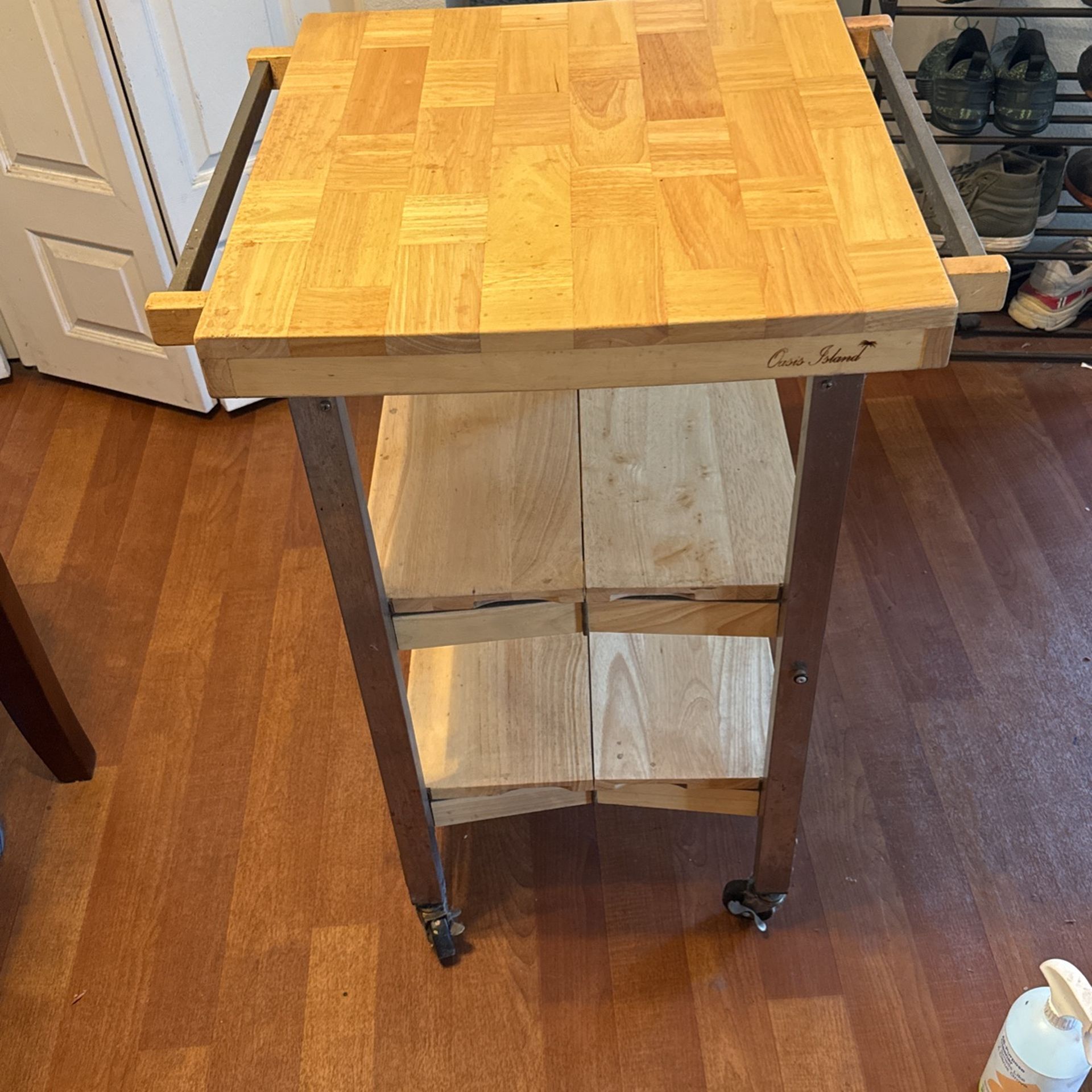 Foldaway Rolling Kitchen Island or Bar Stool-Oasis Island