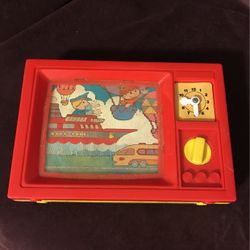Vintage 1979 Blue Box Musical Screen Scene Toy