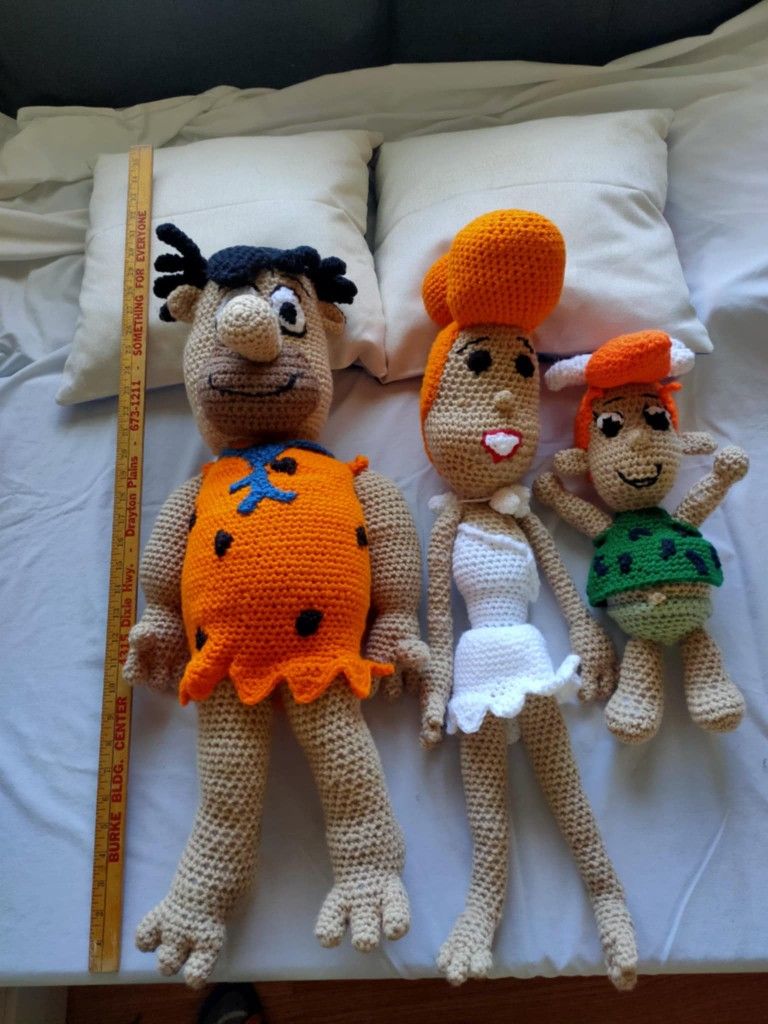 Flintstones Handmade Stuffed Dolls 
