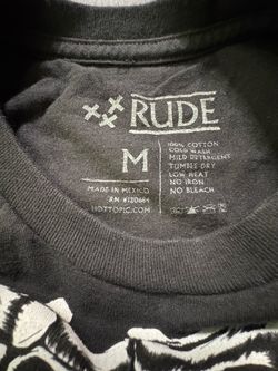 Rude Brand Black Graphic T-Shirt Medium