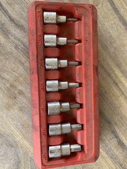 Mac Tool 7pc 3/8 Drive Sae Hex Allen Socket Set Sale or Trade Milwaukee Light