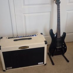 Schecter Diamond Series C-6 2008 Indonesia & Kustom Quad 100 DFXWT Special Edition Amp