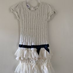 Super cute line dress  Off white with black ribbon details By Blueber Blvd For 5 year old girl  Great condition  