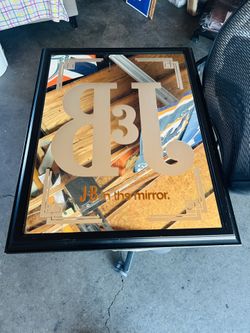 Vintage Reversed J&b Scotch "in The Mirror" 26.5"x20.5"