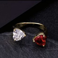 Trendy Exquisite Love Heart Open Ring Resizable