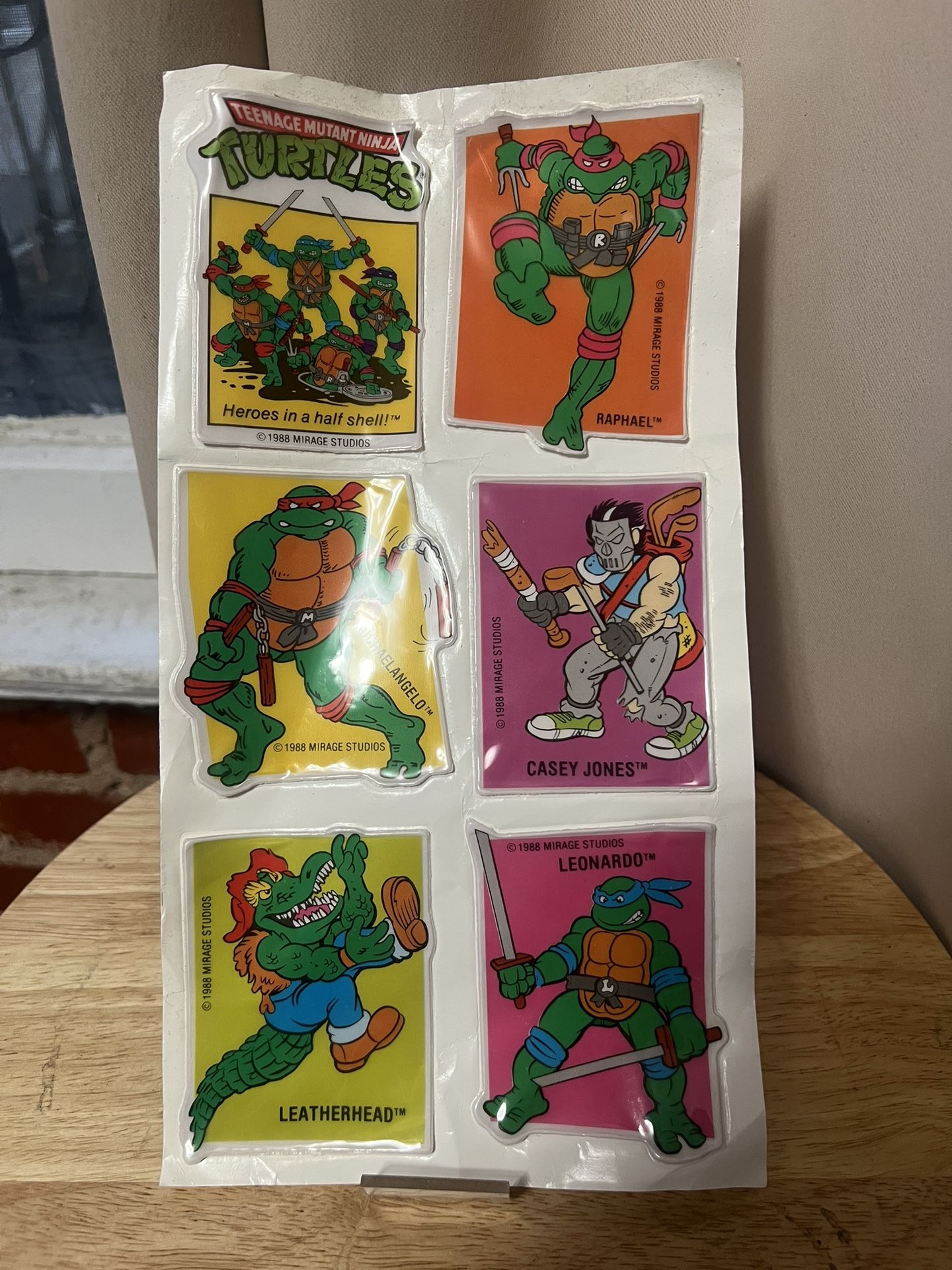 Vintage Teenage Mutant Ninja Turtles Jumbo Stickers 1988 Mirage Studios