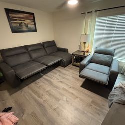Modular Power Reclining Couch , Lounger, And Chair