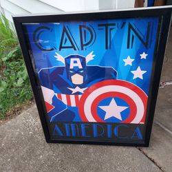 New CAPTAIN AMERICA MARVEL Comics Framed Glass Picture Make Offer