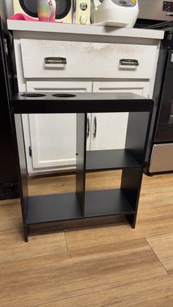 Slim Black Sofa Side Table (Missing Cup Holder Inserts)