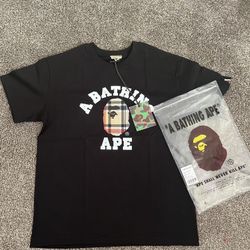 BAPE A Bathing Ape Check By Bathing Tee