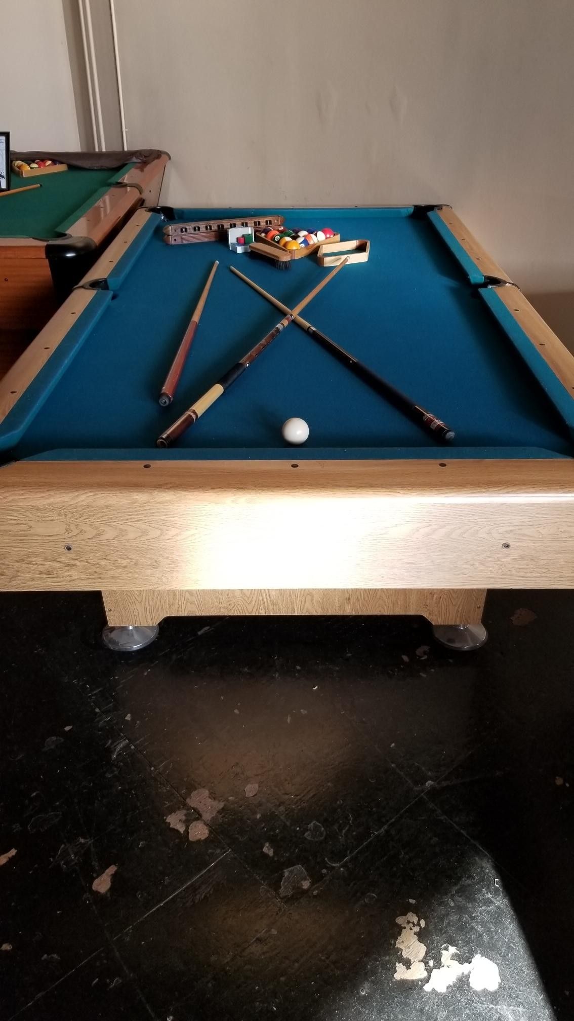 8ft. 3 piece slate Kasson billiard pool table delivered and installed
