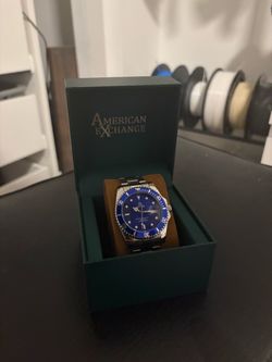 Men’s Blue Dial Stainless Steel Diver Style Watch