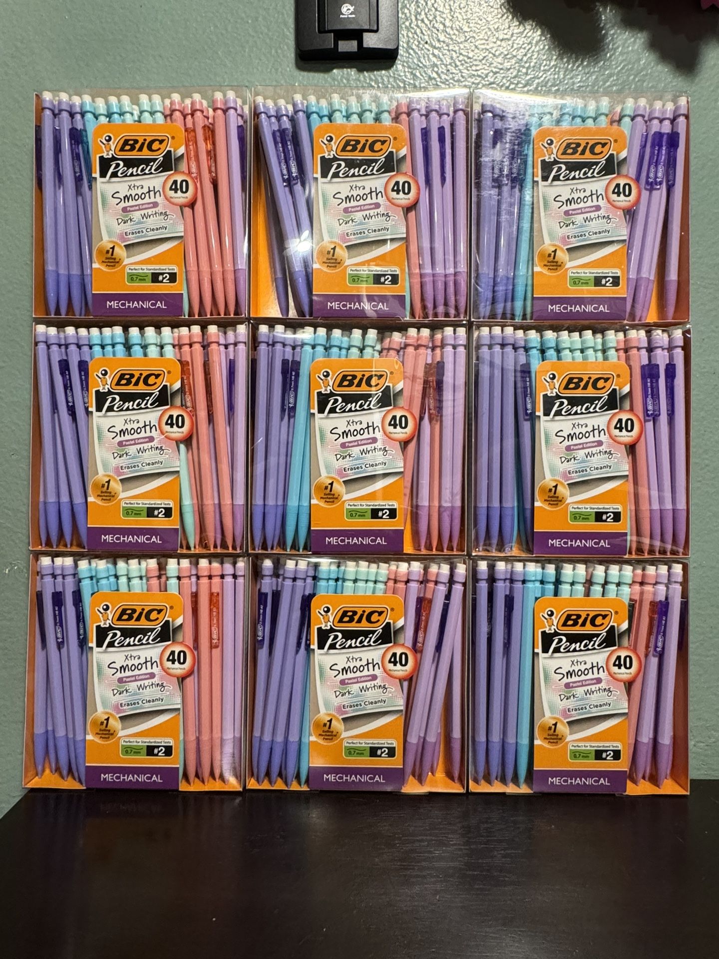 (EYE AT $24 WITH 120 PIECES)BiC 40pk Xtra Smooth Pastel 0.7mm Mechanical Pencil:Retractable, Pocket Clip, School & Office Supplies, Multicolored