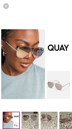 QUAY High Key Twist Aviator Sunglasses in ‘Champagne’