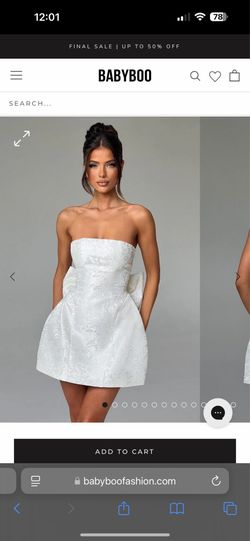 Babyboo Fashion white strapless dress