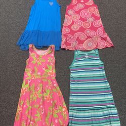 Bundled lot of 4 girls size 10/12 summer sun dresses - various brands -very gently used