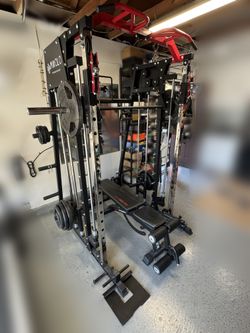 Complete Home Gym – Mikolo Smith Machine + Bench + Rack + 275 lbs Weights