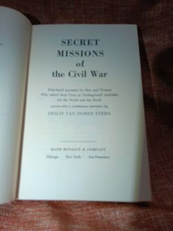 Signed Copy of Secret Missions Of The Civil War 