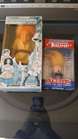 Quasimodo Troll Doll & President Trump Troll Collectible Set